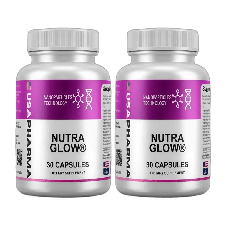 NutraGlow 2 bottles hair skin nails supplement