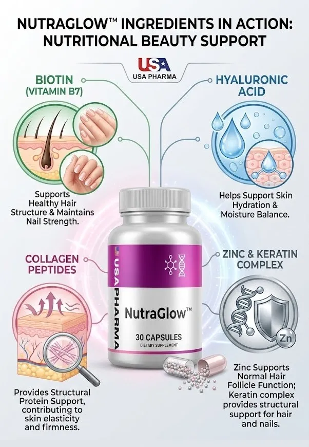 NutraGlow biotin collagen supplement ingredients